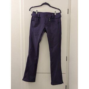 Volcom Womens Purple Insulated Snowboard Pants With Zippered Pockets & Back Flap